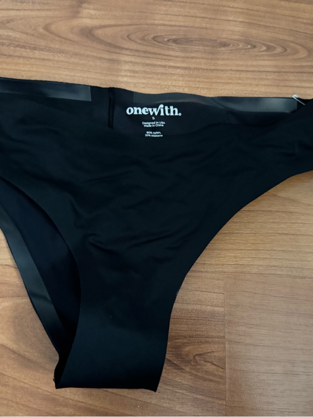 OneWith Swim Woodmont Small  Seamless Black Bikini Bottom NWT